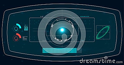 Radar screen. Vector illustration for your design. Technology background. Futuristic user interface. HUD. Vector Illustration