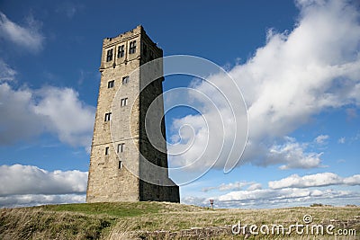 Huddersfield, West Yorkshire, UK, October 2013, Victoria Tower on Castle Hill Editorial Stock Photo