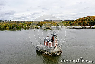 Hudson Athens Lighthouse - New York Stock Photo