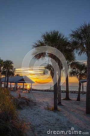 Hudson Beach at sunset Stock Photo