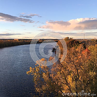 Hudson River in the Fall Stock Photo