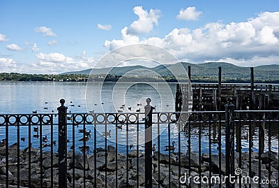 Hudson River Newburgh Waterfront Stock Photo