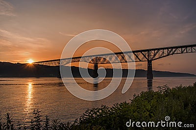 Hudson River Sunset Stock Photo