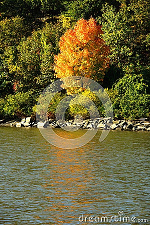 Hudson River view in Hudson Valley, NY Stock Photo