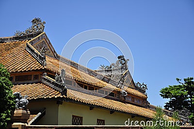Hue Citadel Roof Stock Photo