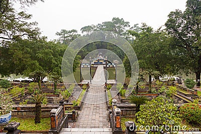 Hue, Vietnam. Minh Mang Tomb complex. Stock Photo
