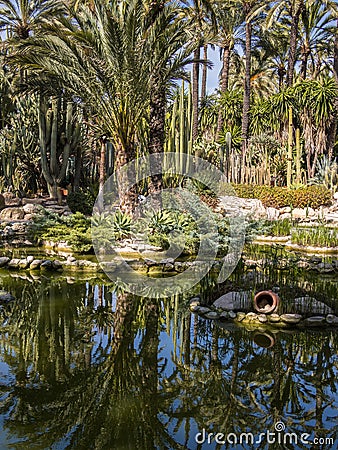 Huerto del Cura National Garden in Elche, Spain Stock Photo