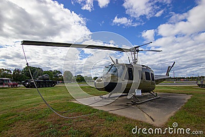 Huey Helicopter at the Vermont National Guard Museum in Colchester Vermont Editorial Stock Photo