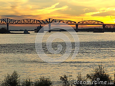 Huey Long Bridge--New Orleans Stock Photo