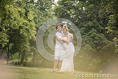 Hug of love Stock Photo