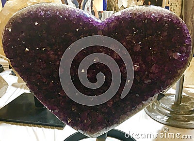 Huge Amethyst Heart Stock Photo