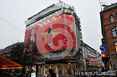 HUGE BILLBOARD WITH GIORGIO ARMANI Editorial Stock Photo