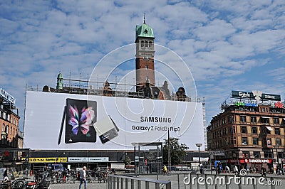 Huge billboard with Samsung Galaxy Z Fald3 Flip3 Editorial Stock Photo