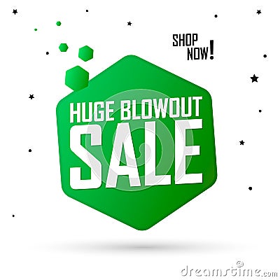 Huge Blowout sale banner design template, discount tag, special offer, promo tag, spend up and save more, promotion poster Stock Photo