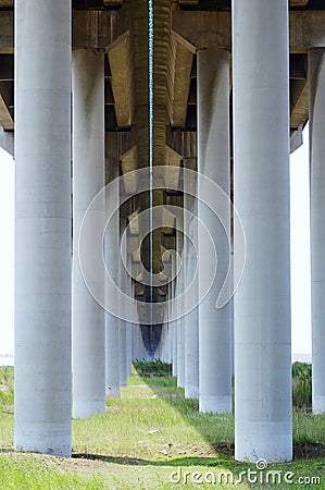 Huge bridge pier Stock Photo