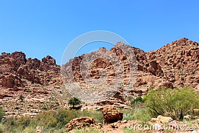 Huge brown Mountains in the desert Stock Photo