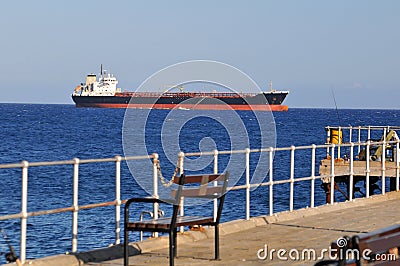 Huge cargo ship Stock Photo