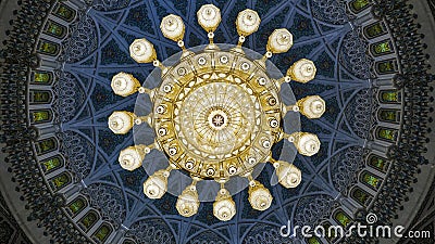 huge chandelier in the mosque Stock Photo