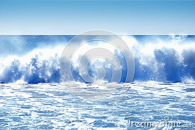 Huge Crashing Waves Stock Photo