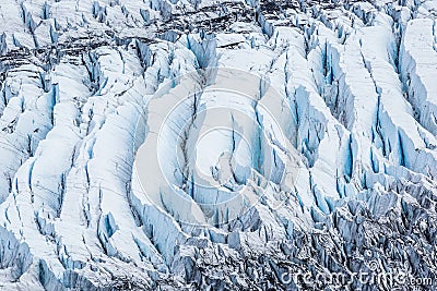 Huge Crevasses show blue ice deep in the Matanuska Glacier of Alaska Stock Photo