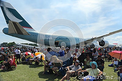 Huge crowd enjoys the airshow at EAA AirVenture Editorial Stock Photo