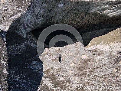 Huge entrance to a glacier cave in Iceland Stock Photo