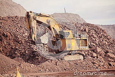 Huge Excavator. Mining Stock Photo