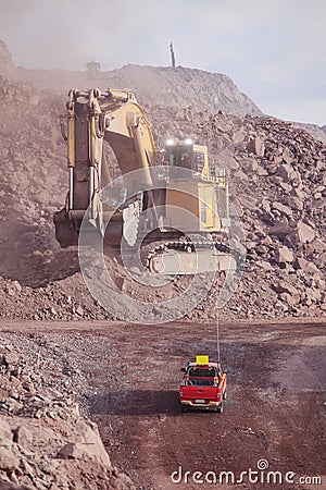 Huge Excavator. Mining Stock Photo