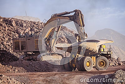 Huge Excavator. Mining Stock Photo