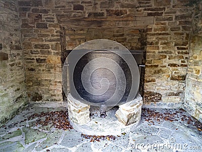 Huge famine pot not far from Lough Eske in County Donegal - Ireland Stock Photo