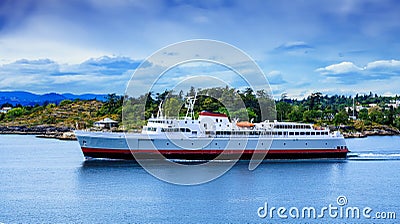 Huge Ferry Leaving Victoria Stock Photo