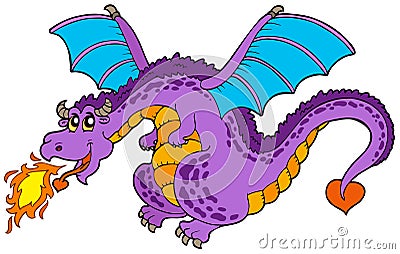 Huge flying dragon Vector Illustration