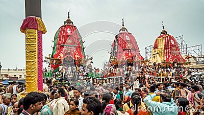 A huge gathering of devotees from different parts of India at Puri Editorial Stock Photo