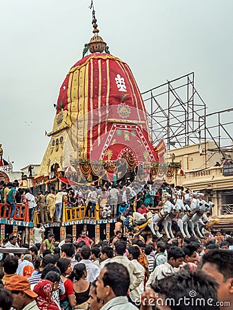 A huge gathering of devotees from different parts of India at Puri Editorial Stock Photo