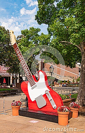 Huge guitars at Grand Ole Opry - NASHVILLE, USA - JUNE 15, 2019 Editorial Stock Photo