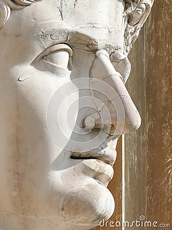 Huge head carved in marble. Vatican. Rome. Italy Editorial Stock Photo