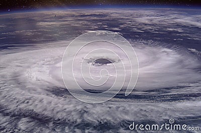 Huge hurricane eye. Stock Photo