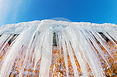 Huge icicles Stock Photo