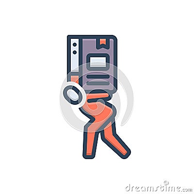 Color illustration icon for Huge, giant and lift Cartoon Illustration