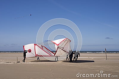 Huge kite on the beach Editorial Stock Photo