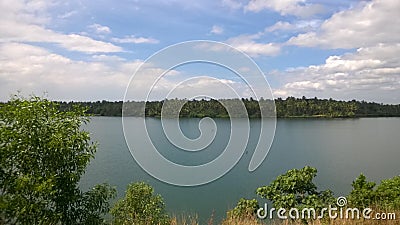 Huge lake in a forest Stock Photo