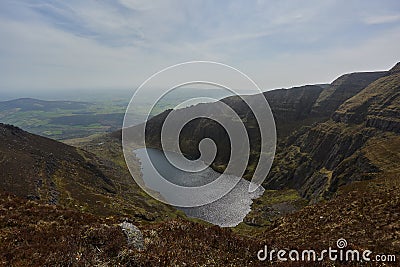 huge lake in the stunning Irish Alpine coordillera.Comeragh Mountains, Waterford, Ireland Stock Photo