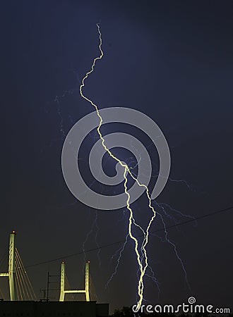 Huge lightning Stock Photo