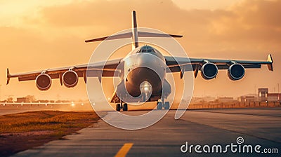 a Huge logistic cargo military plane. Special operations in support of the Air Force in war zones Stock Photo