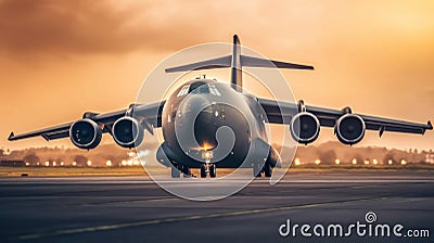 a Huge logistic cargo military plane. Special operations in support of the Air Force in war zones Stock Photo