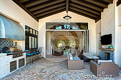 Mansion home outdoor plaza patio Editorial Stock Photo