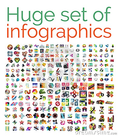 Huge mega set of infographic templates Vector Illustration