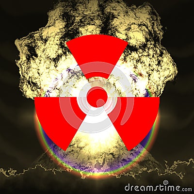 Huge nuclear explosion Stock Photo