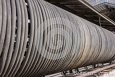 Huge old electric cable reel Stock Photo