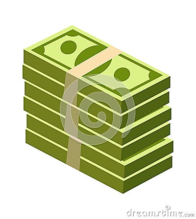 Huge pack money bundle flat icon Bank Economy Vector Illustration